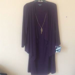 Purple rayon dinnerwear w/attached shaker jacket!